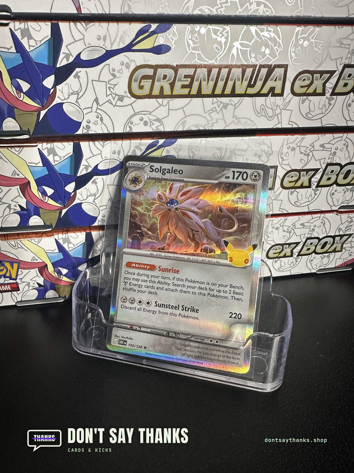 Solgaleo 105/128 card, 30th Celebration